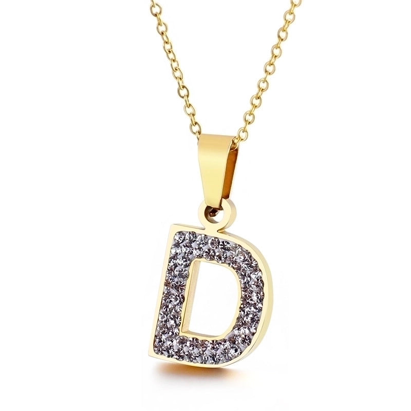 Titanium Steel 18K Gold Plated Fashion Plating Letter Necklace