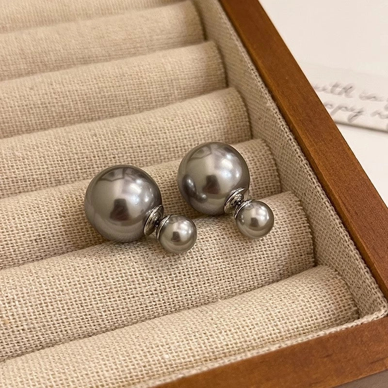 1 Pair Retro French Style IG Style Geometric Inlay Alloy Titanium Steel Artificial Pearls Zircon Drop Earrings Earrings Ear Studs