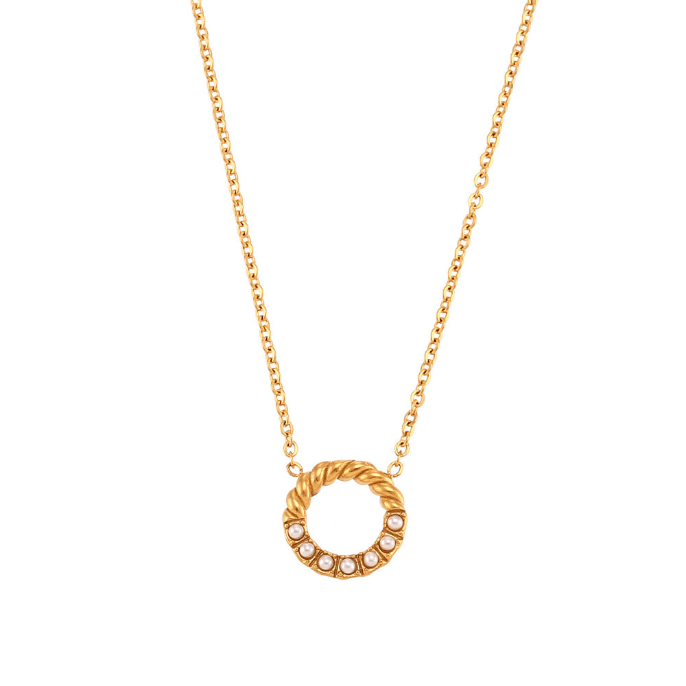 Fashion Geometric Stainless Steel 18K Gold Plated Necklaces