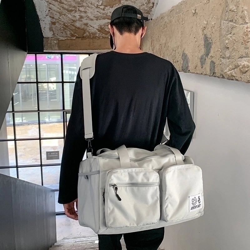 Unisex Streetwear Solid Color Oxford Cloth Travel Bags