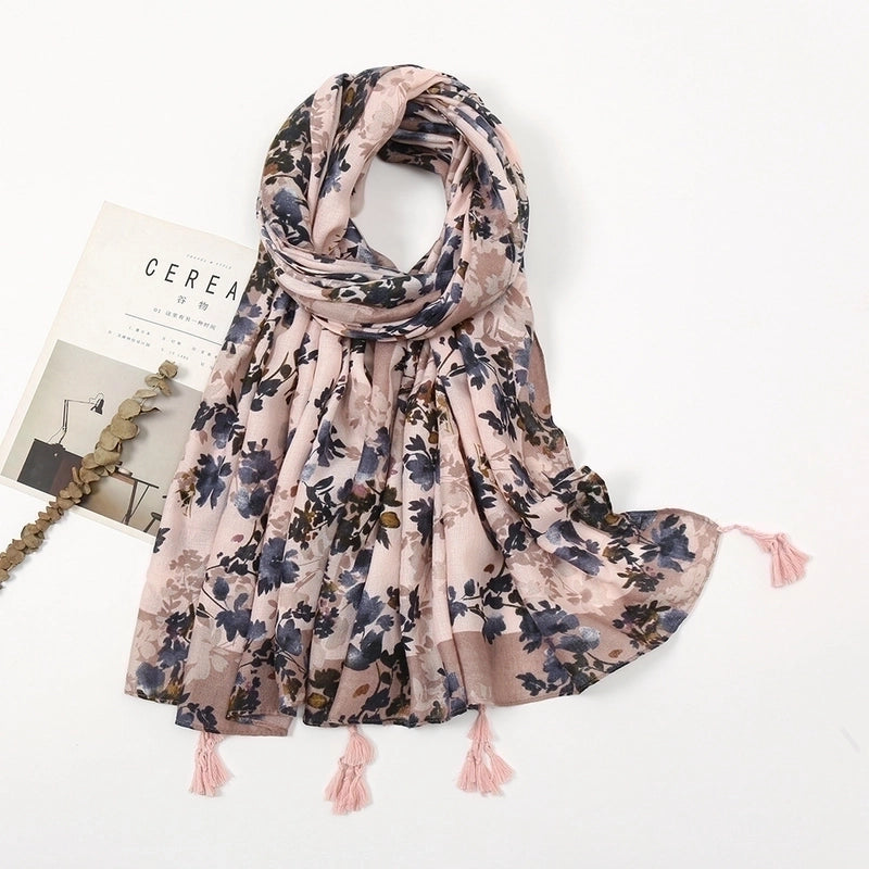 Women'S Bohemian Geometric Cotton And Linen Scarf