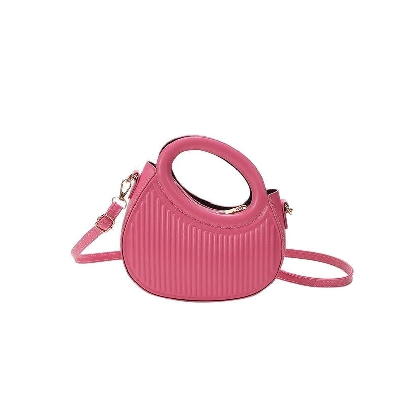 Women's Small All Seasons Pu Leather Solid Color Streetwear Shell Zipper Shoulder Bag Handbag Saddle Bag