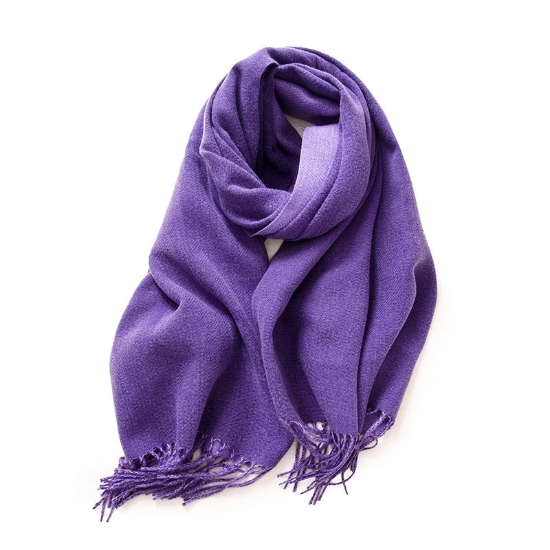 Women's Minimalist Solid Color Polyester Scarf