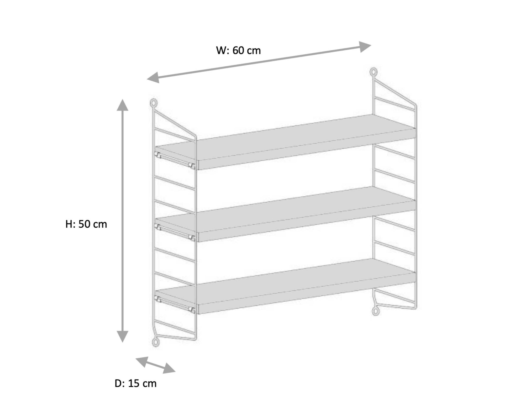 String Pocket Shelf. Walnut/Black