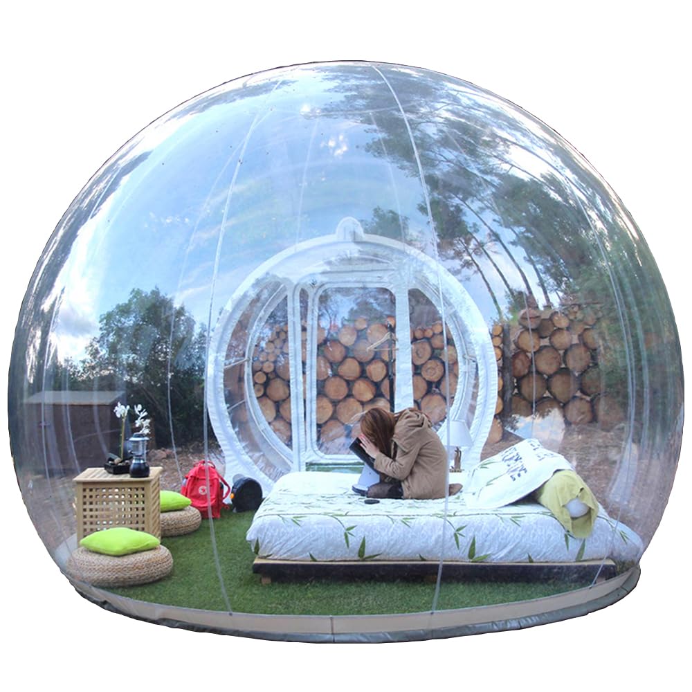 Bubble Tent Outdoor Inflatable Bubble Tent Inflatable Dome Tent Material Transparent 360° View with Channel Suitable for Camping, Hiking,2~4 people