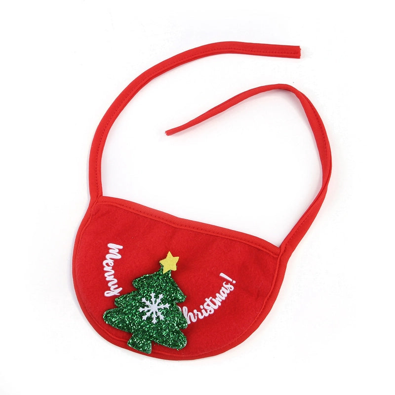 Pet Hat Saliva Towel Dog Christmas Head Cover Christmas Tree Shape Cat Saliva Towel Suit
