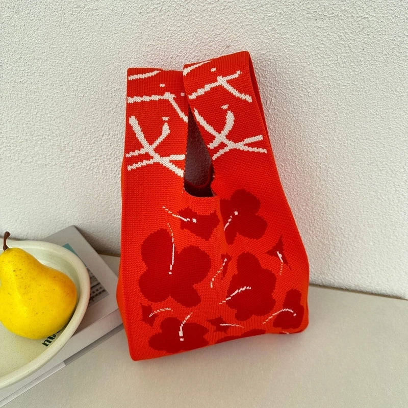 Women's Small Polyester Floral Tulip Streetwear Square Open Handbag