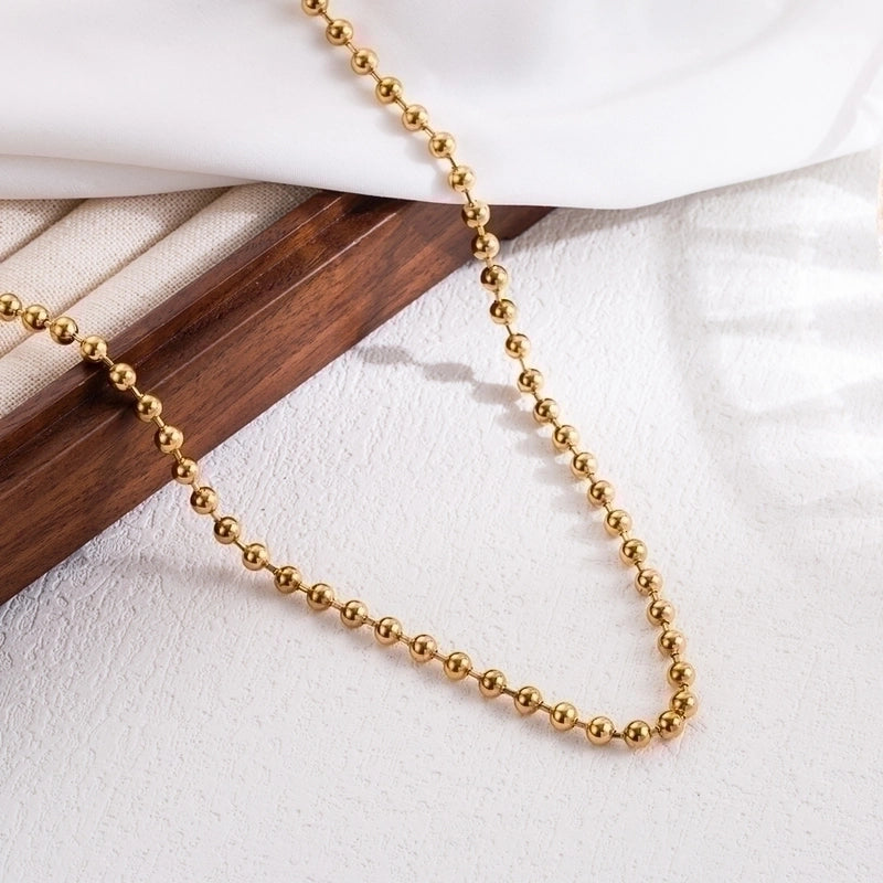 Elegant Minimalist Solid Color 304 Stainless Steel 18K Gold Plated Stainless Steel Necklaces