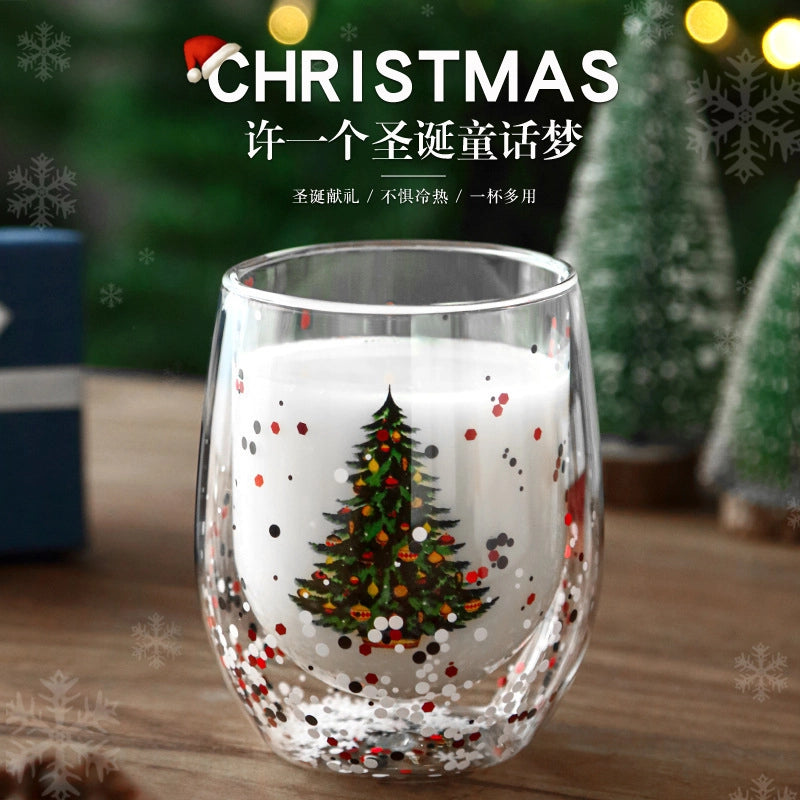 Christmas Casual Vacation Cartoon Borosilicate Glass Water Bottles 1 Piece
