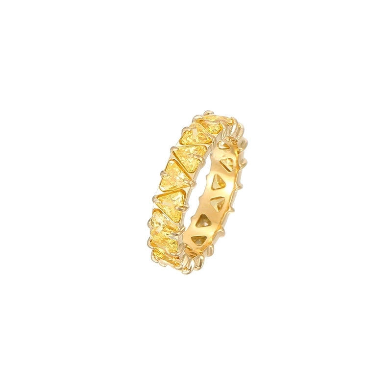 Minimalist Shiny Heart Shape 304 Stainless Steel Zircon 16K Gold Plated White Gold Plated Inlay Rings