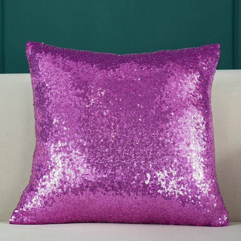 Classical Retro Solid Color Sequin Pillow Cases