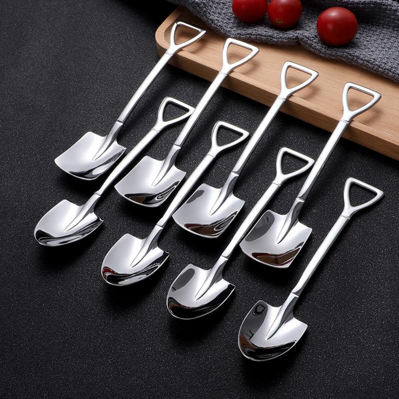 4-piece Stainless Steel Shovel Teaspoon Set