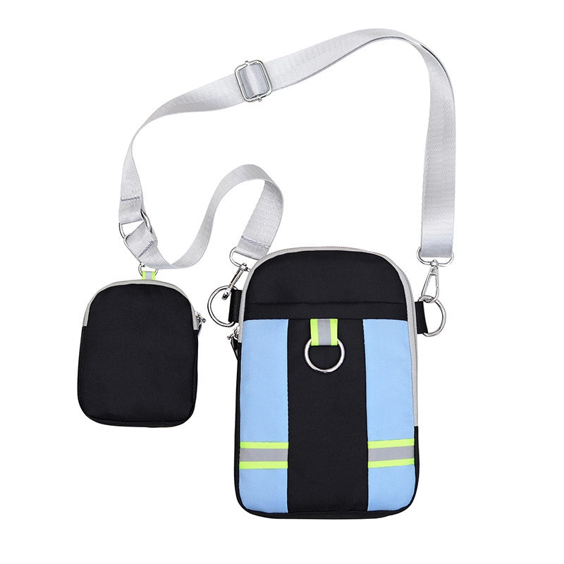 Women's Nylon Splicing Classic Style Square Zipper Phone Wallets