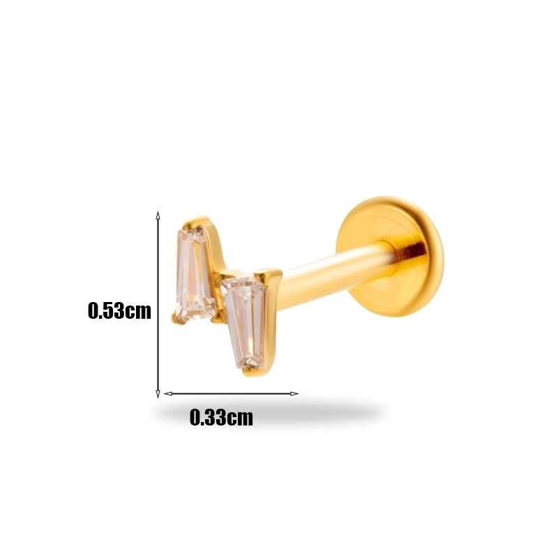 1 Piece Ear Cartilage Rings & Studs Minimalist Geometric Pure Titanium Plating Inlay Zircon