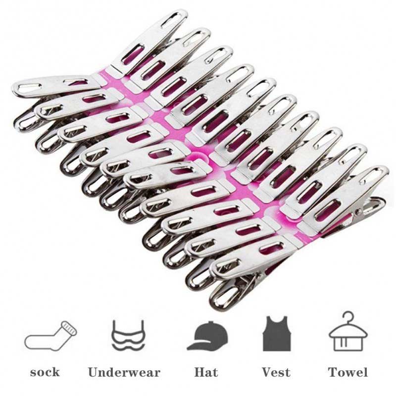 PACK OF 2O Stainless Steel Cloth Clips