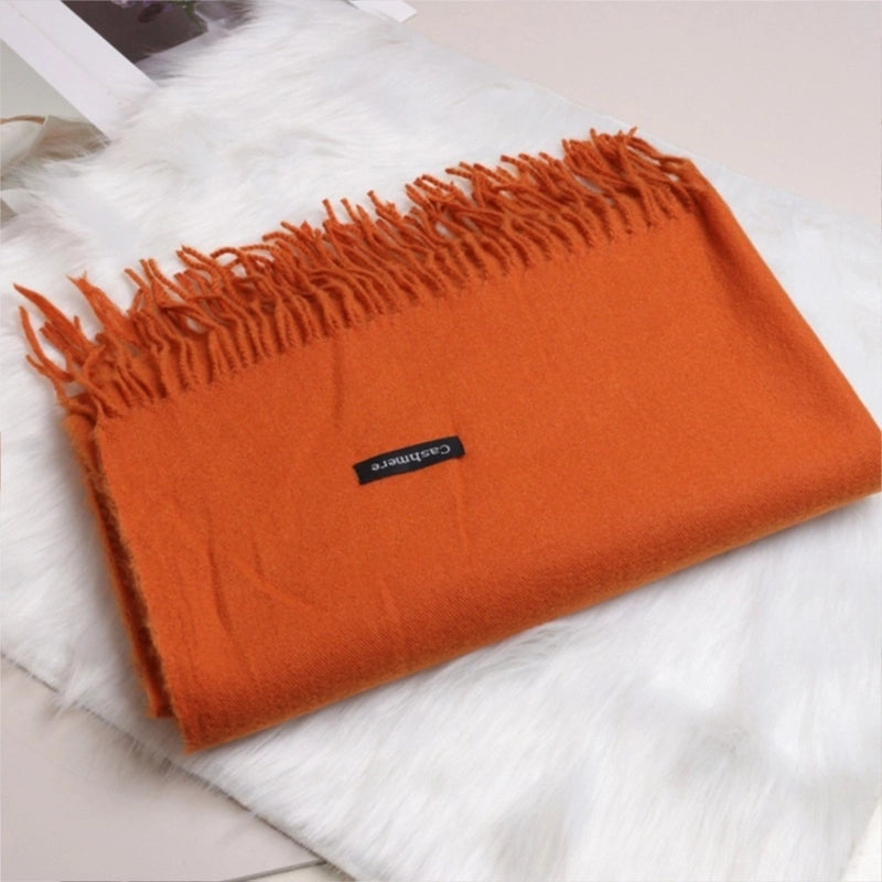 Autumn And Winter New Solid Color Scarf Sweet Wind Imitation Cashmere Scarf Women's Warm Scarf Fashion Shawl