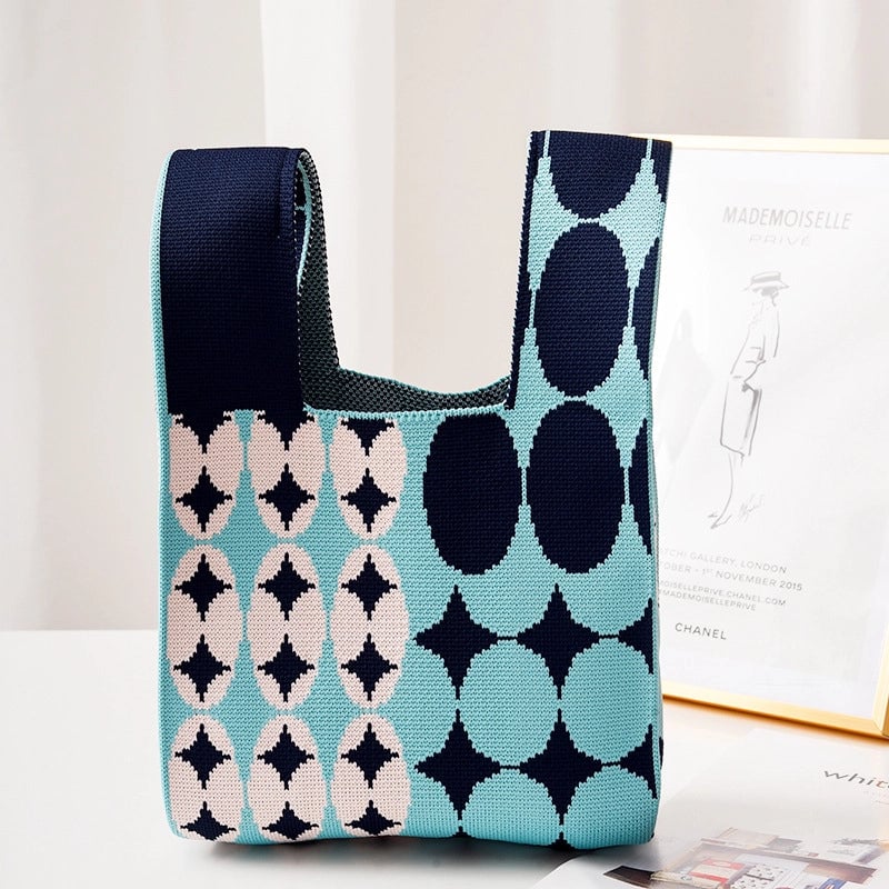 Women's Polyester Printing Classic Style Square Open Handbag