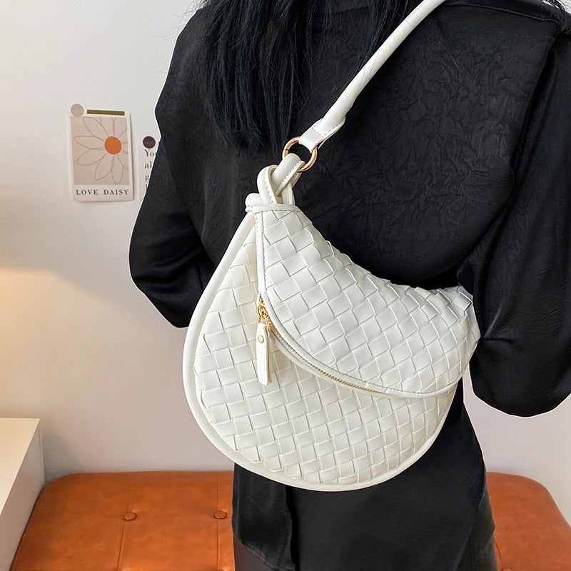 Women's Medium Pu Leather Solid Color Basic Vintage Style Dumpling Shape Flip Cover Underarm Bag