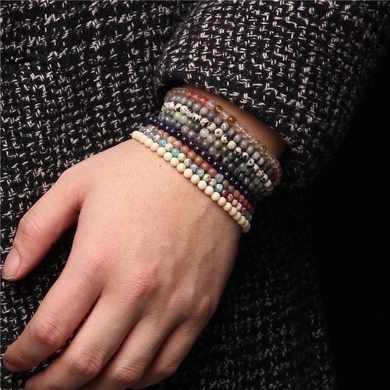 Minimalist Marble Natural Stone Beaded Bracelets