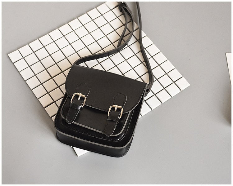 PU Leather Buckle Messenger Bag