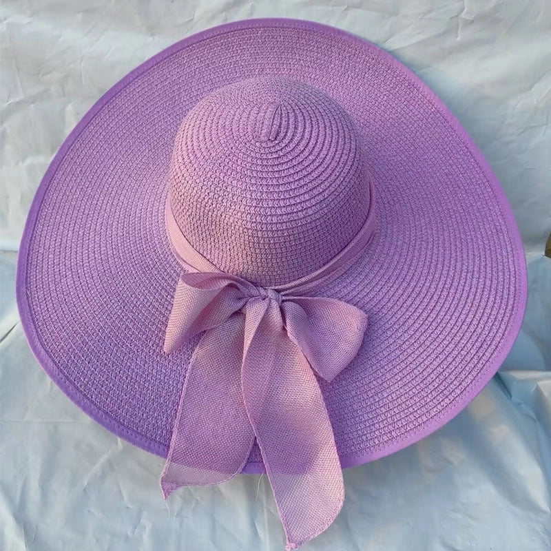 Women's Lady Vacation Bow Knot Big Eaves Sun Hat