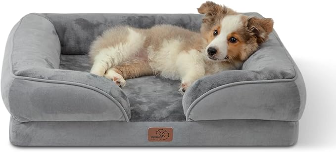 Orthopedic Dog Bed for Medium Dogs, Waterproof Dog Sofa Bed, Medium Supportive Foam Pet Sofa Bed with Washable Removable Cover, Waterproof Lining and Part