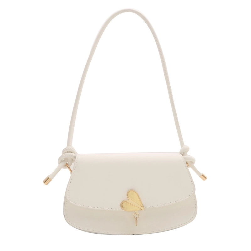 Women's Pu Leather Solid Color Vintage Style Classic Style Semicircle Lock Clasp Shoulder Bag