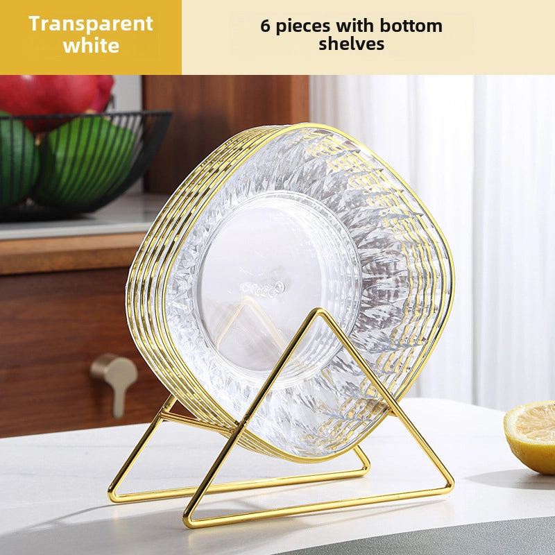 Light Luxury Transparent High-grade Bone Spitting Dish Household Dining Table Bone Dish Food Grade Snack Dish Fruit Dish Candy Nut Dish