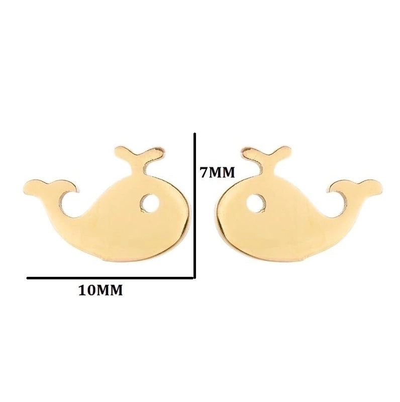 Minimalist Animal 304 Stainless Steel No Inlaid 18K Gold Plated Ear Studs