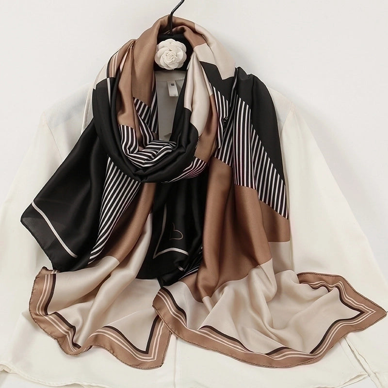 Women's Elegant Geometric Satin Shawl