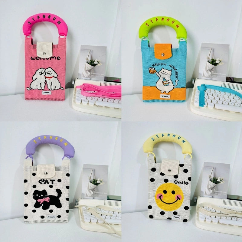 Women's Small Polyester Animal Letter Streetwear Square Magnetic Buckle Handbag
