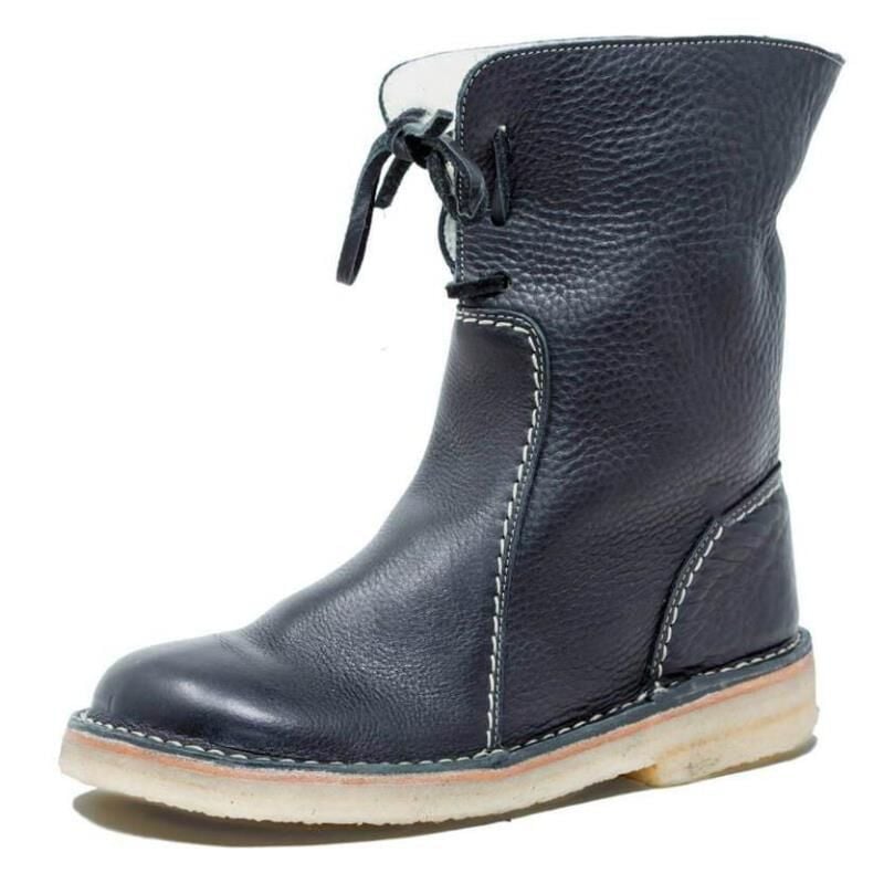 Vintage Buttery-Soft Waterproof Wool Lining Boots