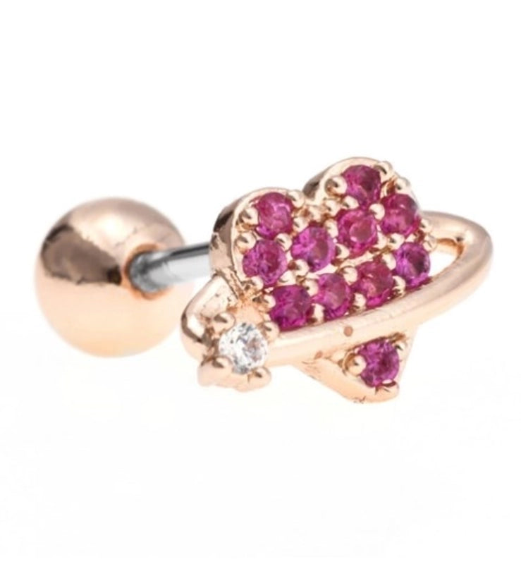 Fashion Geometric Brass Plating Zircon Ear Studs 1 Piece