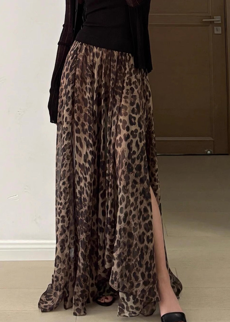 Vacation Style Leopard Print Dress And Skirt Two Wearing Method