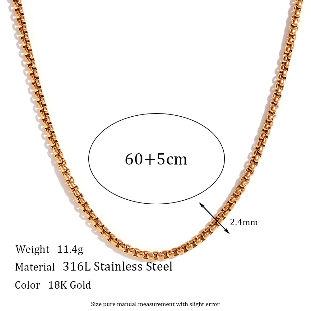 Minimalist Stripe Geometric Stainless Steel 18K Gold Plated Necklaces