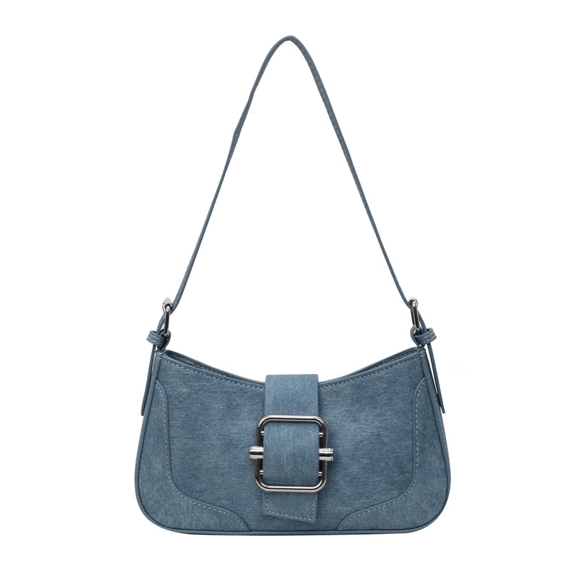 Women's Pu Leather Color Block Classic Style Zipper Buckle Shoulder Bag
