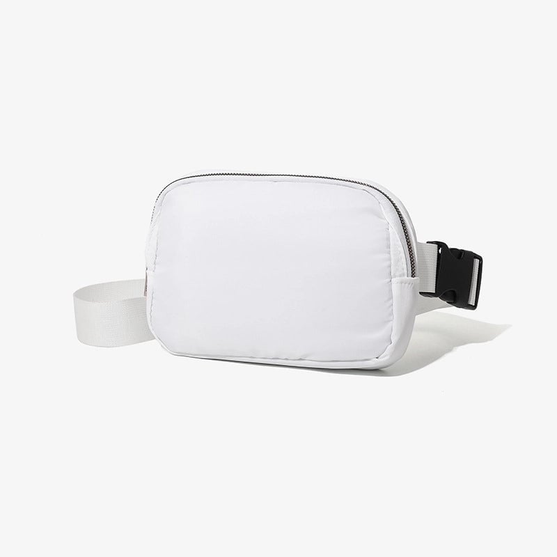 Unisex Sports Solid Color Pu Leather Waist Bags