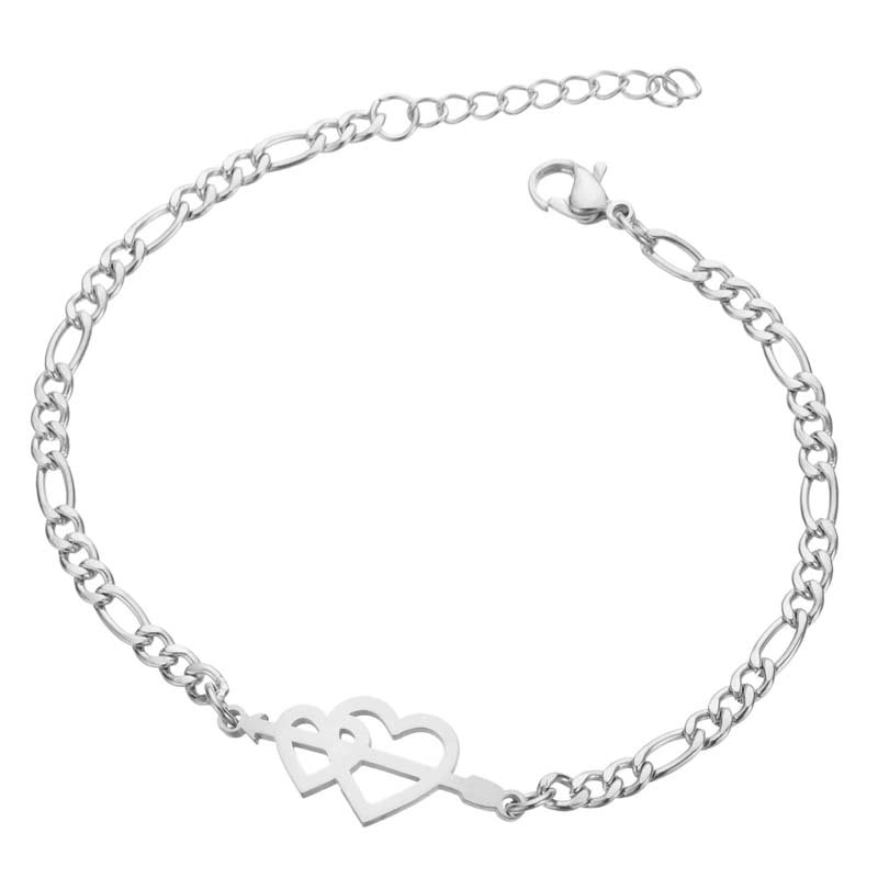 Women's Fashion Heart Butterfly Elephant Stainless Steel No Inlaid Bracelets Plating Stainless Steel Bracelets