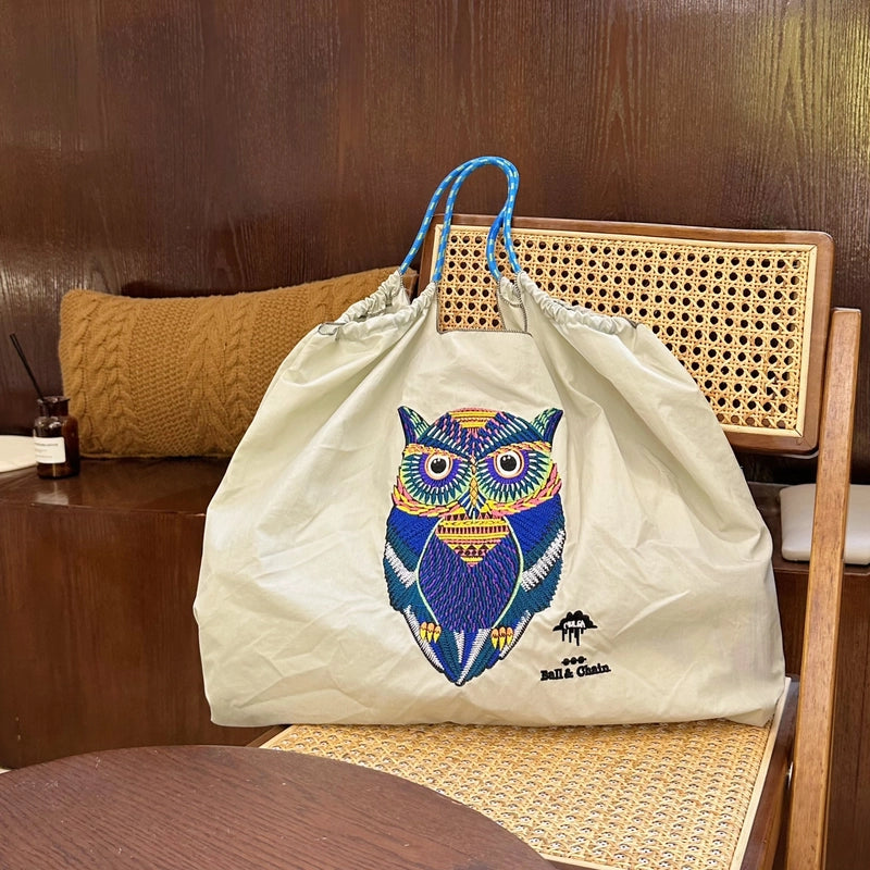 Women's Large Nylon Animal Donuts Basic Classic Style Square Open Shopping Bags