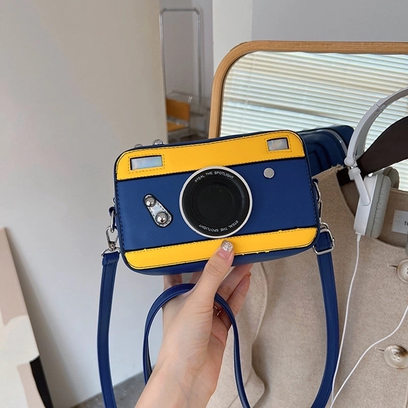 Women's Small All Seasons Pu Leather Camera Vintage Style Square Zipper Shoulder Bag