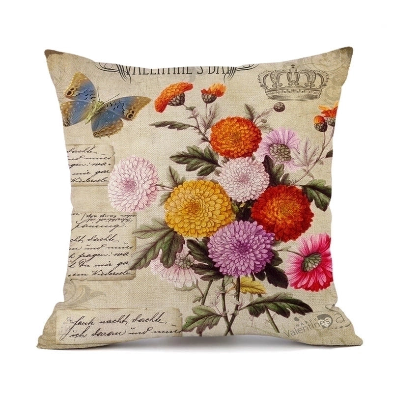Pastoral Sunflower Linen Pillow Cases