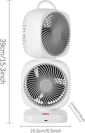 Dual Head Tower Fan. Portable Desk Fan