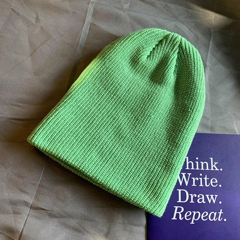 Unisex Basic Solid Color Eaveless Wool Cap