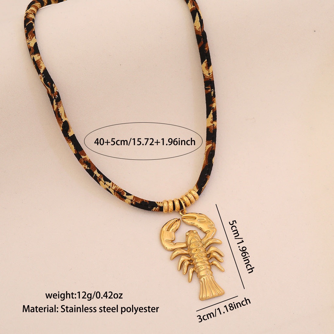 Leopard Braided Stainless Steel Necklace Love Sun Butterfly Pendant Necklace Exaggerated N1583