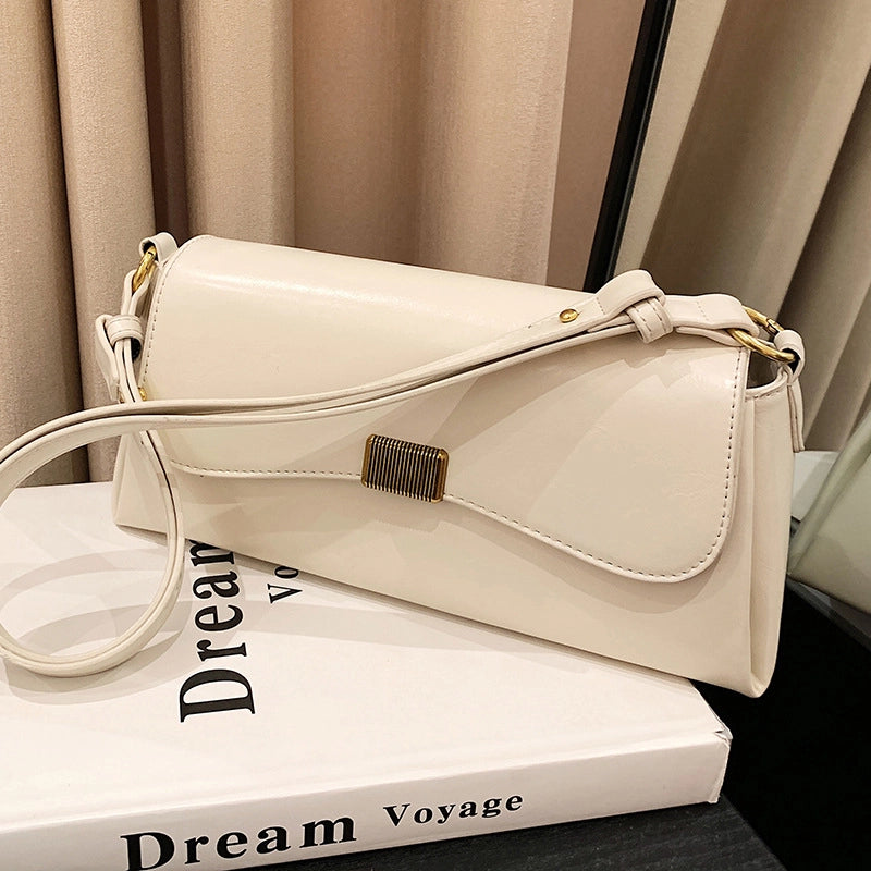 Women's Large Pu Leather Solid Color Streetwear Square Zipper Shoulder Bag Crossbody Bag