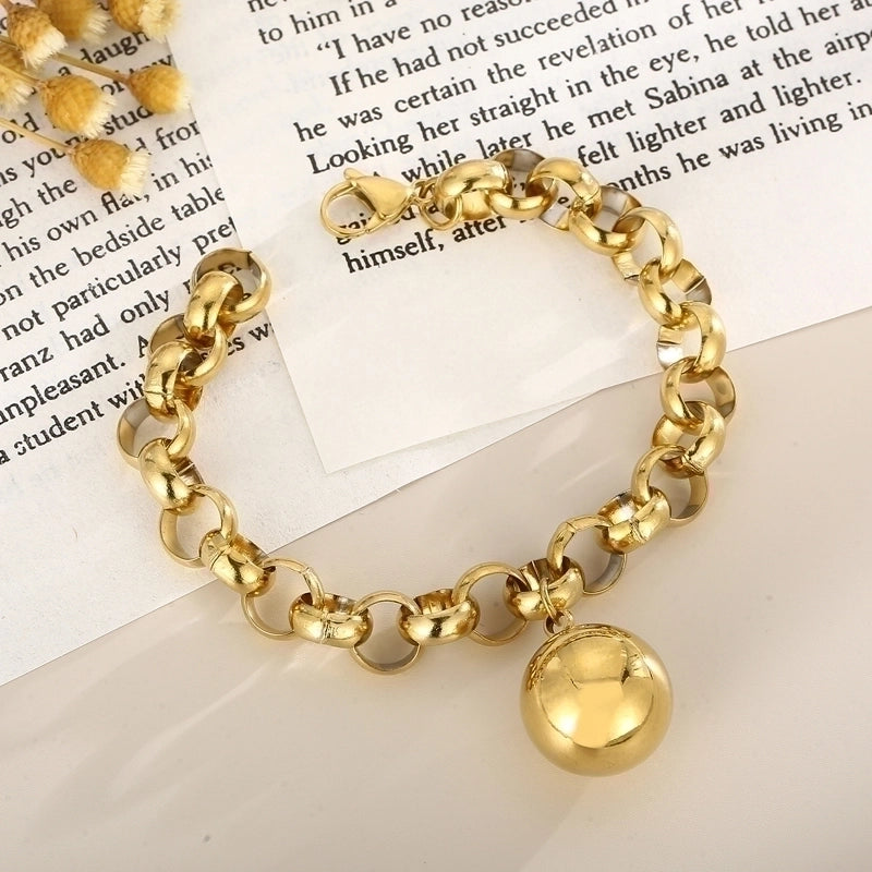 Hip-hop Geometric Stainless Steel Plating Bracelets Necklace