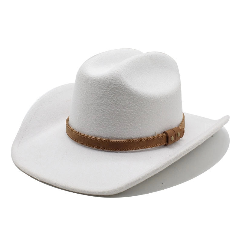 Big Denim Top Hat Woolen Tibetan Cowboy Hat Women's Big Brim Tibetan Horse Riding Hat Men