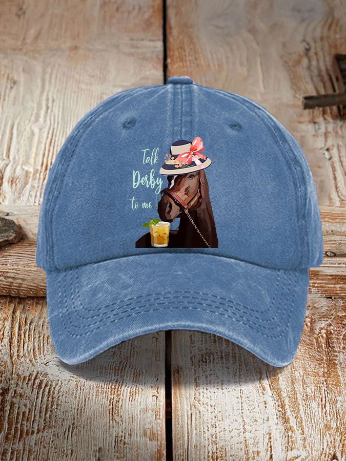 Talk Derby To Me printed hat