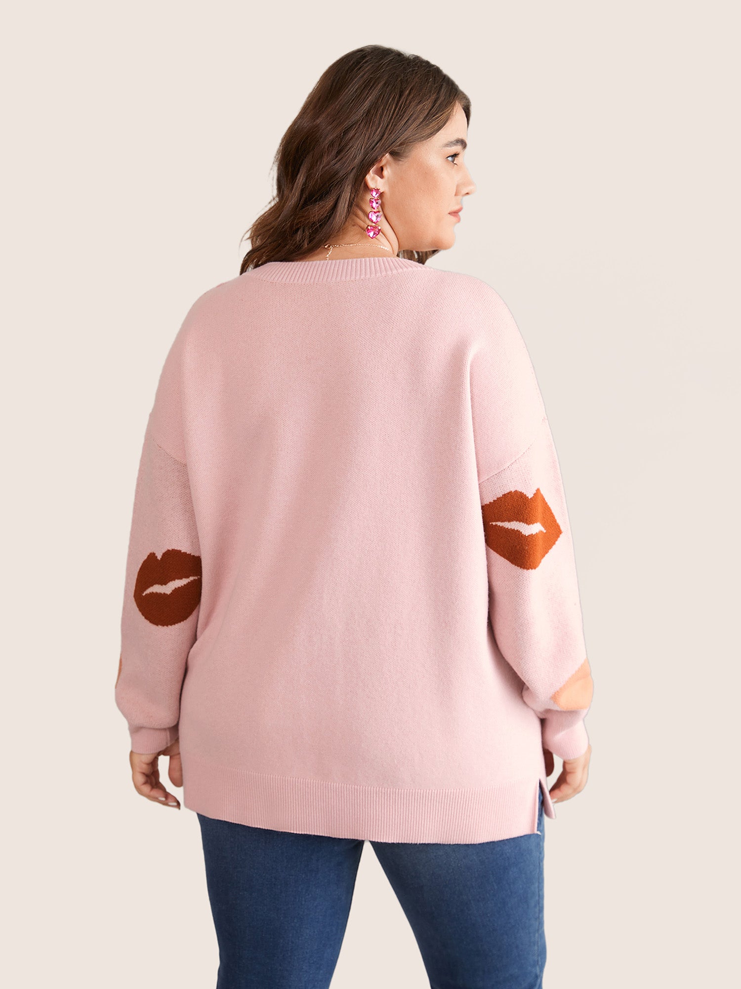 Supersoft Essentials Lip Print Split Side Pullover