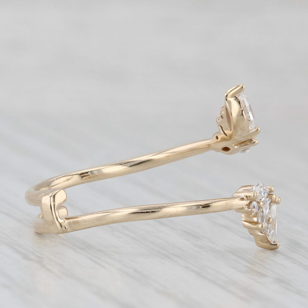 Cubic Zirconia Ring Jacket Enhancer Wedding Band 10k Yellow Gold Size 8.5